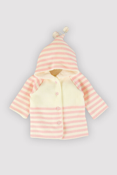 Baby 5 Add 4 Pay Newborn Gift Acrylic Wool Knit Hooded Cardigan Pompom Reglan Double Layer 12342 - 1