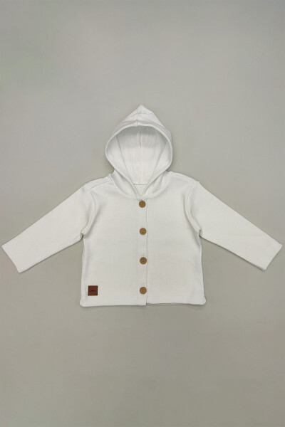 Baby 5 Add 4 Pay Newborn Kid Medium Thick Elastic Cotton Hoodie Wooden Button Cardigan Gift 15318 - 3