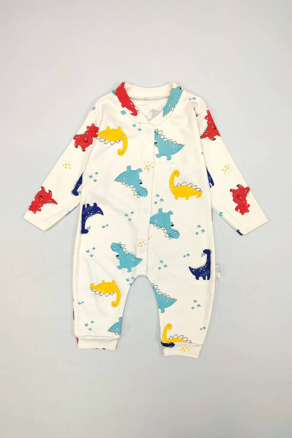 Baby 5 Buy 4 Pay Newborn Baby Soft Cotton Narrow Fit Dino Pattern Printed Snap Tights 14738 - 7