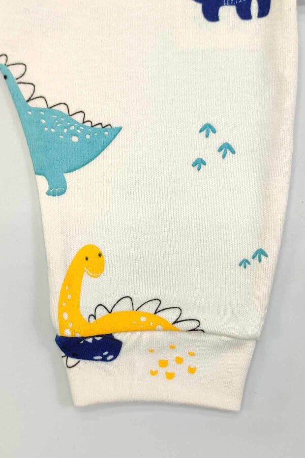 Baby 5 Buy 4 Pay Newborn Baby Soft Cotton Narrow Fit Dino Pattern Printed Snap Tights 14738 - 12