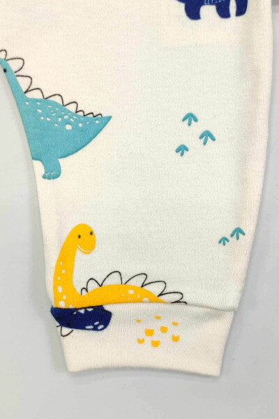 Baby 5 Buy 4 Pay Newborn Baby Soft Cotton Narrow Fit Dino Pattern Printed Snap Tights 14738 - 5