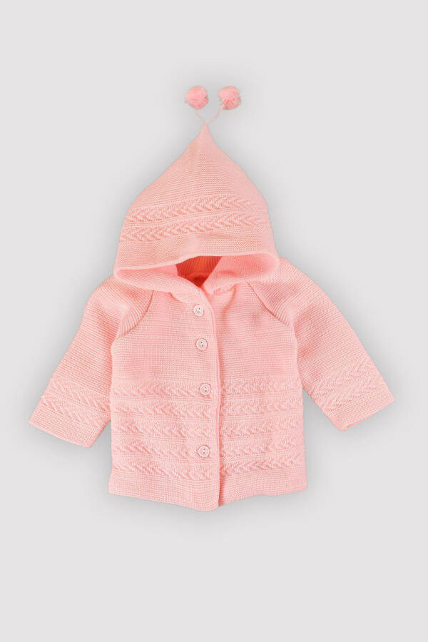 Baby 5 Buy 4 Pay Newborn Gift Knit Wool Hooded Cardigan Double Layer Pompom Reglan 1028 - 7