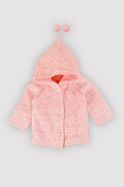 Baby 5 Buy 4 Pay Newborn Gift Knit Wool Hooded Cardigan Double Layer Pompom Reglan 1028 - 1