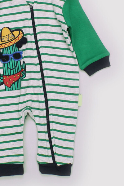 Baby 5 Buy 4 Pay Newborn Seasonal Hooded Zippered Cotton Turtleneck Cactus Printed Jumpsuit 13688 - 8