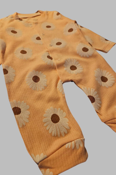 Baby 5 Get 4 Pay Newborn Child Girl Slipperless Soft Cotton Narrow Fit Daisy Snapped Romper 14635 - 1