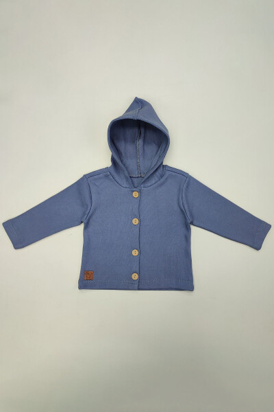 Baby 5 Plus 4 Pay Newborn Child Medium Thick Elastic Cotton Hoodie Wooden Button Cardigan Gift 15318 - 1