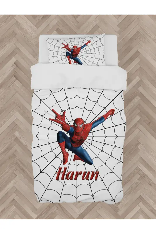 Baby and Kids Room Web and Spiderman Patterned Bedding Set - 6