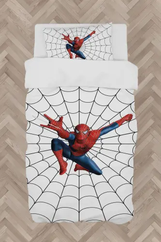 Baby and Kids Room Web and Spiderman Patterned Bedding Set - 7