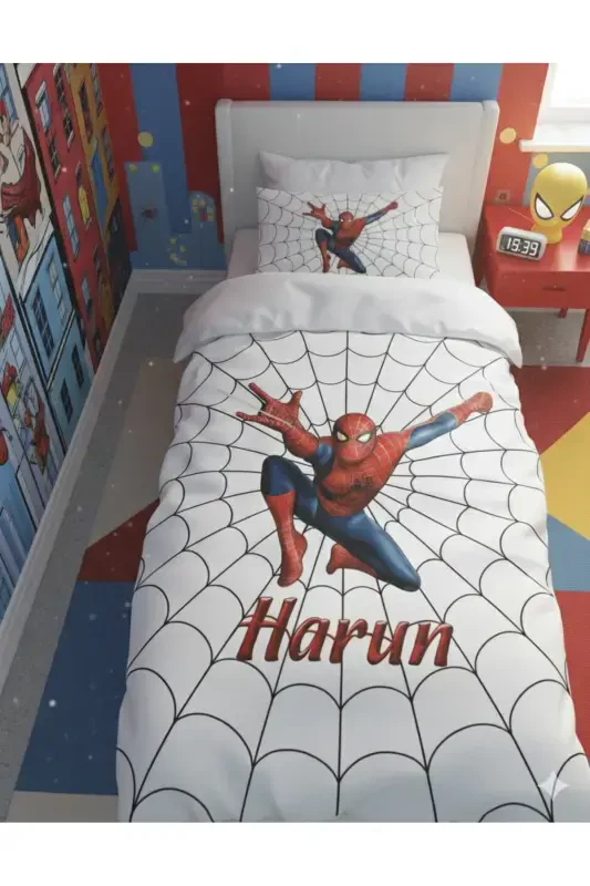 Baby and Kids Room Web and Spiderman Patterned Bedding Set - MEKTA HOME