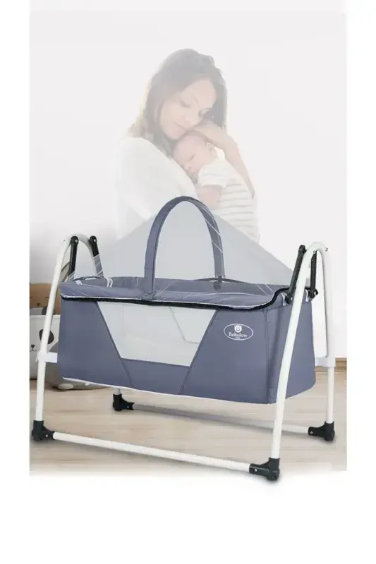 Baby Anthracite Sobee Portable Installable Fixable Luxury Rocking Crib-Anthracite Gray - 1