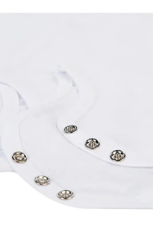 ivil Baby Düz 3-9 Ay Sıfır Kol 5 li Çıtçıtlı Badi - Beyaz 3-6 Ay - 1