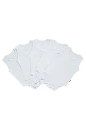 ivil Baby Düz 3-9 Ay Sıfır Kol 5 li Çıtçıtlı Badi - Beyaz 3-6 Ay - 6
