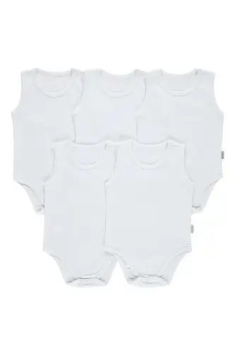 Baby Basic Рибана Велосипед шеи 5 шт. Боди с застежкой 3-9 мес. Белый - 1