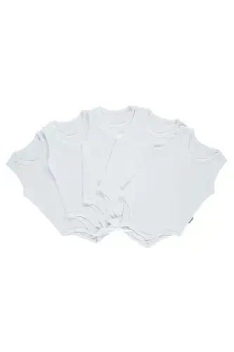 Baby Basic Ribbed Crew Neck 5-Pack Snap Bodysuit 3-9 Months White - 6