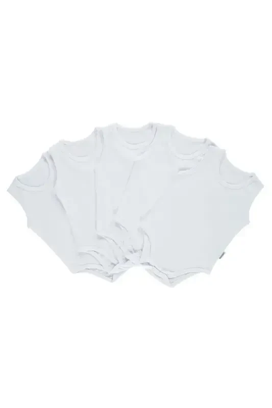 Baby Basic Ribbed Crew Neck 5-Pack Snap Bodysuit 3-9 Months White - 6