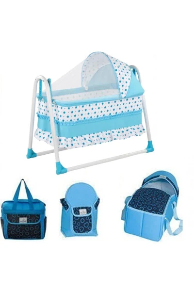 Baby Bassinet and Carrier Set 5 Pieces Bassinet Carrycot Diaper Bag Kangaroo Changing Pad Set - 1