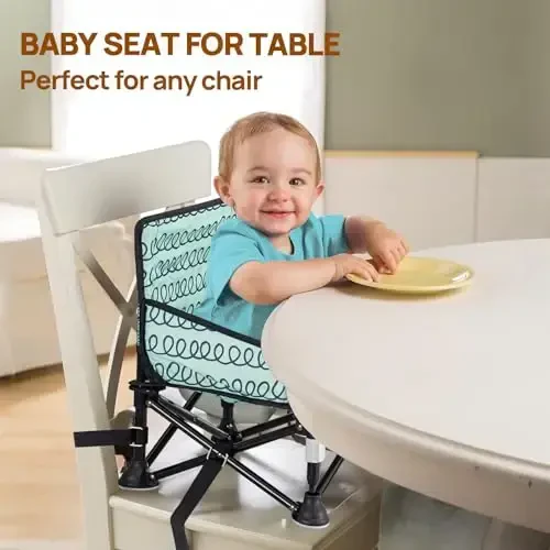 Baby Beach Chair, Beach Chair for Babies Booster Seat for Kitchen Chair, Baby Camping Chair with Tray, Indoor/Outdoor Use (Green) - 3