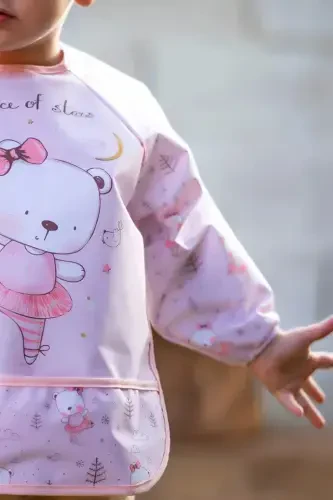 Baby Bear Pattern Waterproof Long Sleeve Bib and Activity Apron - 3