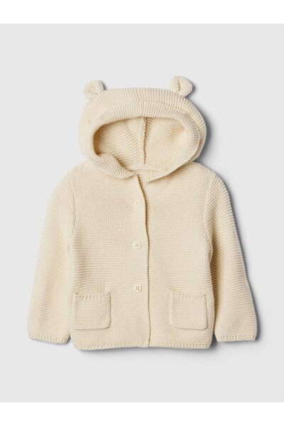 Baby Beige Brannan Bear Ear Applique Cardigan - 7