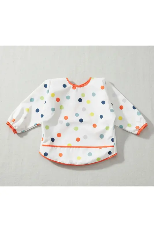 Baby Bib, Multicolored Meridyendukkan 37x34 cm Velcro, Elastic Long Sleeves - 1