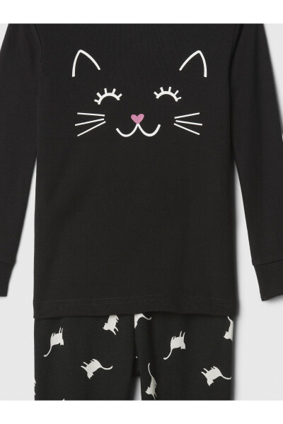 Baby Black 100% Organic Cotton Cat Print Pajama Set - 13