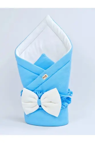 Baby Blanket 100% Cotton Swaddle Blanket Girl Boy Outer Swaddle Newborn Hospital Outing-Blue - BEBELLA (1)