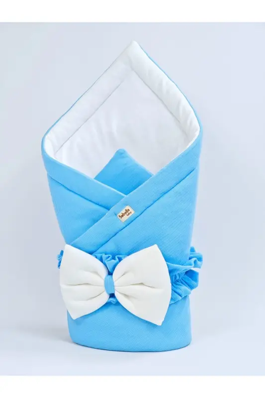 Baby Blanket 100% Cotton Swaddle Blanket Girl Boy Outer Swaddle Newborn Hospital Outing-Blue - 2