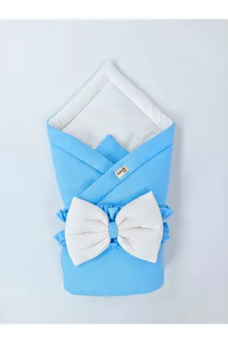 Baby Blanket 100% Cotton Swaddle Blanket Girl Boy Outer Swaddle Newborn Hospital Outing-Blue - 3