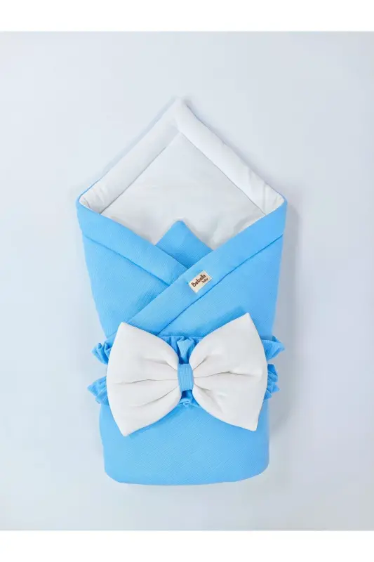 Baby Blanket 100% Cotton Swaddle Blanket Girl Boy Outer Swaddle Newborn Hospital Outing-Blue - 3