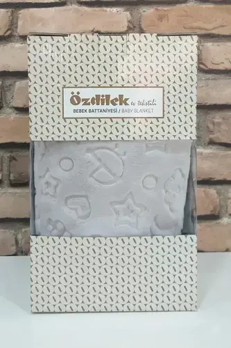 Baby Blanket New Model Light Gray-D.Gray - ÖZDILEK (1)