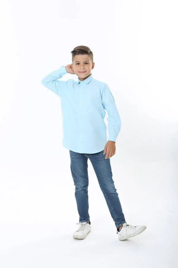 Baby Blue Children's Shirt - 3