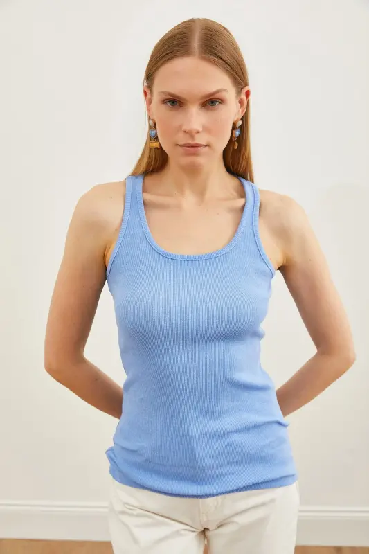 Baby Blue Long Tank Top ATL-00000003-Baby Blue - 3