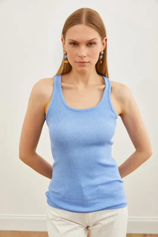 Baby Blue Long Tank Top ATL-00000003-Baby Blue - 3