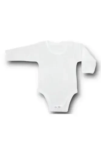 Baby Bodysuit Long Sleeve Romper 5-Pack White Cotton 1 to 5 Years-White - 2