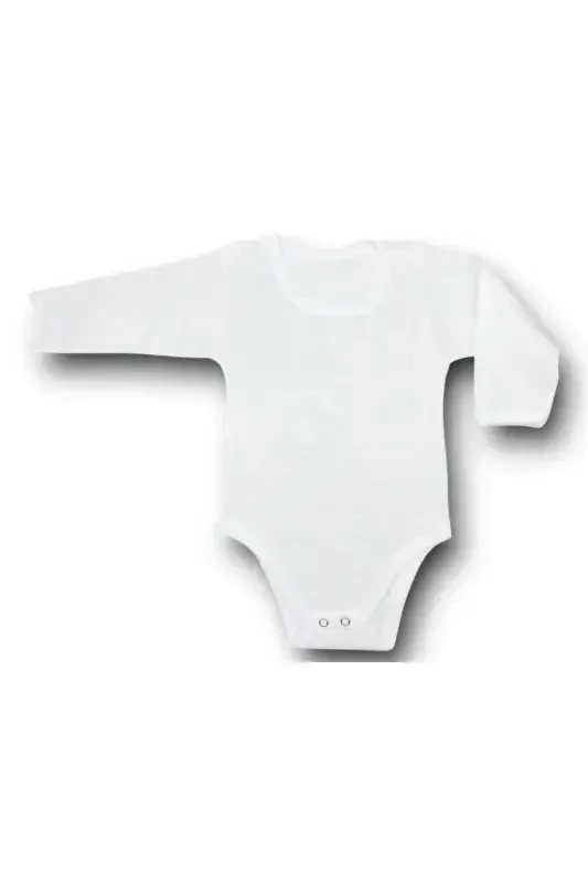 Baby Bodysuit Long Sleeve Romper 5-Pack White Cotton 1 to 5 Years-White - 2