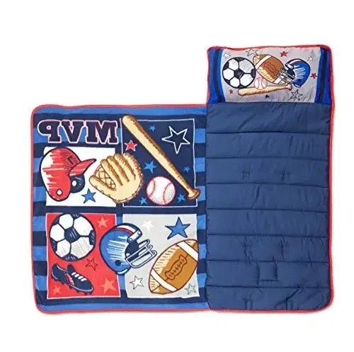 Baby Boom Kids Nap Mat to'plami – Yostiq va flis adyolni o'z ichiga oladi - 4