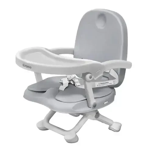 Baby Booster Seat for Dining Table with Removable Tray & Cushion, 3in1 Portable Toddler Booster Seat, 4 Height Adjustable Travel High Chair for Babies and Toddlers - 1