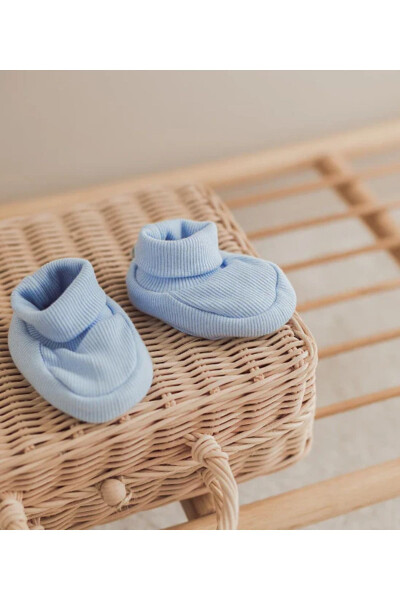 Baby Bootie Set of 4 (Blue, Terracotta, Mustard, Lilac) - NEGORIA (1)