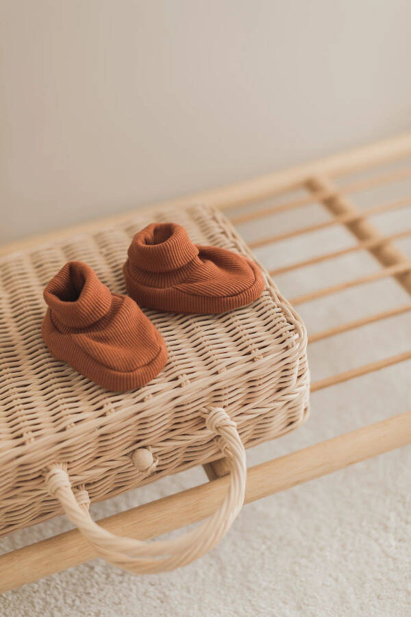 Baby Bootie Set of 4 (Blue, Terracotta, Mustard, Lilac) - 3