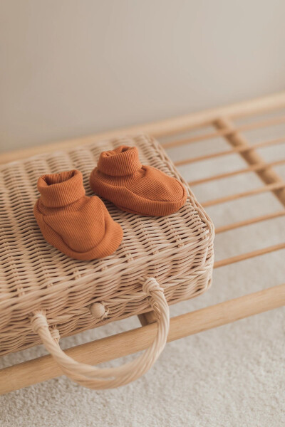 Baby Bootie Set of 4 (Blue, Terracotta, Mustard, Lilac) - 4