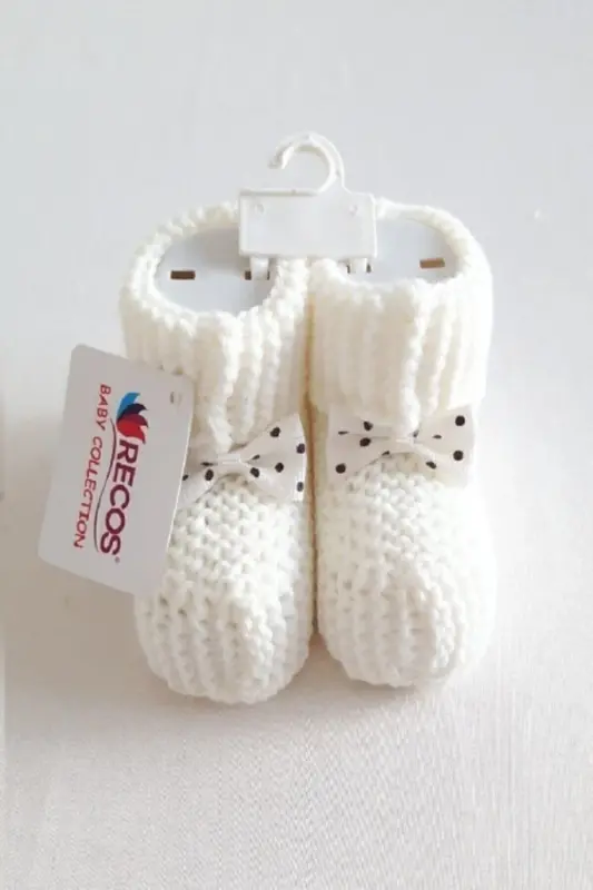 Baby Booties Knitting 0-6 Months-Cream - RECOS
