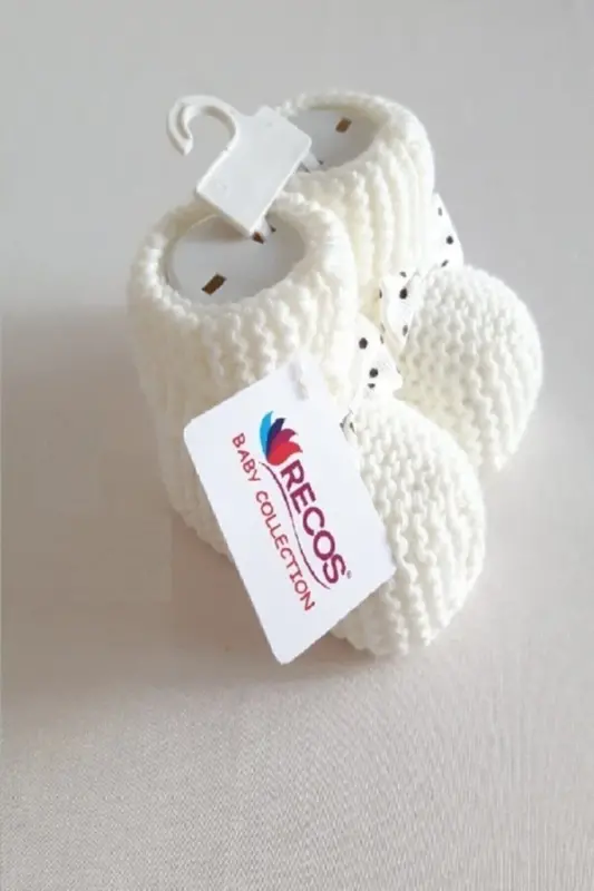 Baby Booties Knitting 0-6 Months-Cream - 2