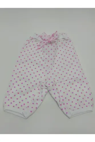 Baby Bottom Pants Lined with Snap Bottoms - Pink Polka Dot 