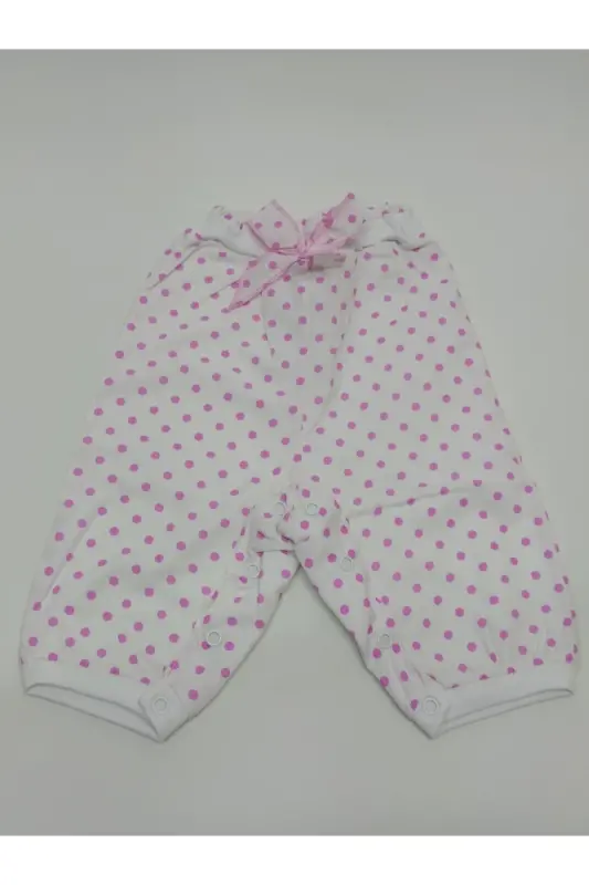Baby Bottom Pants Lined with Snap Bottoms - Pink Polka Dot - 1