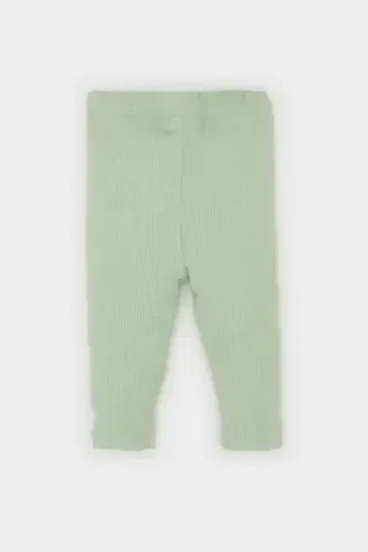 Baby Boy Basic Plain Ribbed Knit Pants-Mint - 4