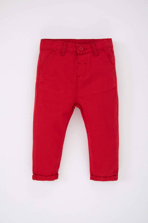 Baby Boy Basic Red Gabardine Trousers Red - 5