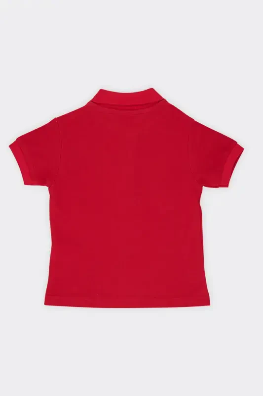 Baby Boy Basic Red Pique Polo Neck T-Shirt-005 - 2