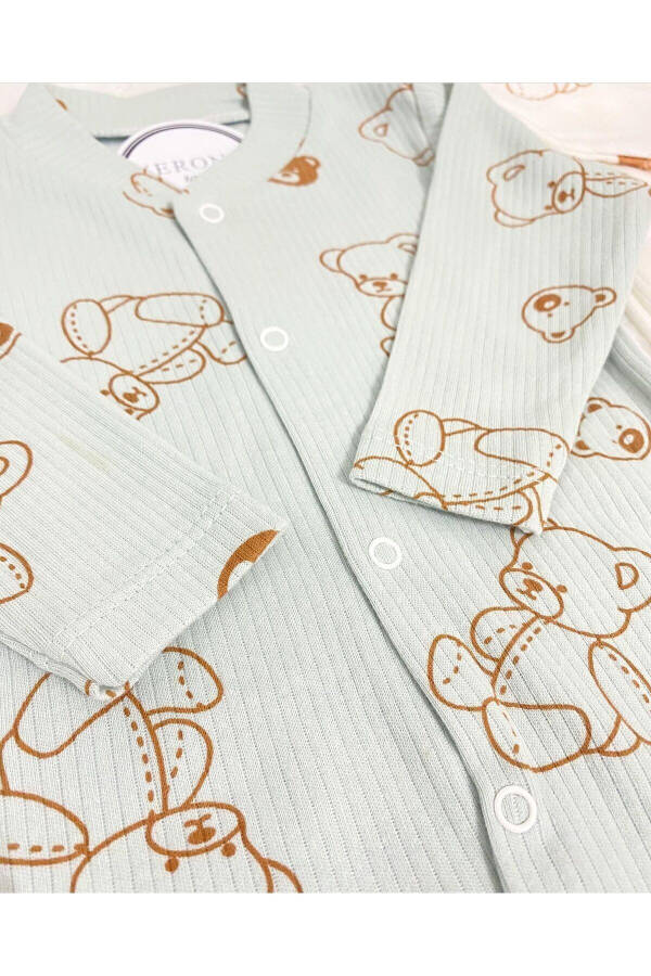 Baby Boy Bear Print 2 Piece Jumpsuit Set Newborn Outfit - 4