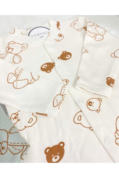 Baby Boy Bear Print 2 Piece Jumpsuit Set Newborn Outfit - 5