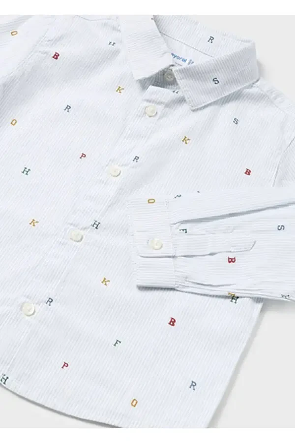 Baby Boy Bear Print Shirt White 2188 - 1